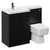 Napoli Combination Matt Black 1100mm Vanity Unit Toilet Suite with Left Hand L Shaped 1 Tap Hole Basin and 2 Doors with Gunmetal Grey Handles Left Hand View