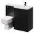 Napoli Combination Matt Black 1100mm Vanity Unit Toilet Suite with Right Hand L Shaped 1 Tap Hole Basin and 2 Doors with Gunmetal Grey Handles Right Hand View