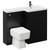 Napoli Combination Matt Black 1100mm Vanity Unit Toilet Suite with Right Hand L Shaped 1 Tap Hole Basin and 2 Doors with Gunmetal Grey Handles Left Hand View