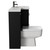Napoli Combination Matt Black 1100mm Vanity Unit Toilet Suite with Right Hand L Shaped 1 Tap Hole Basin and 2 Drawers with Gunmetal Grey Handles View from Side