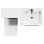 Napoli Combination Matt Black 1100mm Vanity Unit Toilet Suite with Right Hand L Shaped 1 Tap Hole Basin and 2 Drawers with Gunmetal Grey Handles View from Top