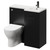 Napoli Combination Matt Black 900mm Vanity Unit Toilet Suite with Right Hand L Shaped 1 Tap Hole Round Basin and Single Door with Gunmetal Grey Handle Right Hand View