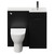 Napoli Combination Matt Black 900mm Vanity Unit Toilet Suite with Right Hand L Shaped 1 Tap Hole Round Basin and Single Door with Gunmetal Grey Handle View from Front