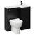 Napoli Combination Matt Black 900mm Vanity Unit Toilet Suite with Right Hand L Shaped 1 Tap Hole Round Basin and Single Door with Gunmetal Grey Handle Left Hand View