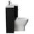 Napoli Combination Matt Black 900mm Vanity Unit Toilet Suite with Right Hand L Shaped 1 Tap Hole Round Basin and Single Door with Gunmetal Grey Handle View from Side