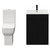 Napoli Matt Black 600mm Vanity Unit and Toilet Suite including Tacoma Comfort Height Toilet and Floor Standing Vanity Unit with 2 Drawers and Matt Black Handles View from Front