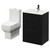 Napoli Matt Black 600mm Vanity Unit and Toilet Suite including Tacoma Close Coupled Toilet and Floor Standing Vanity Unit with 2 Drawers and Gunmetal Grey Handles Right Hand View