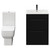 Napoli Matt Black 600mm Vanity Unit and Toilet Suite including Tacoma Close Coupled Toilet and Floor Standing Vanity Unit with 2 Drawers and Gunmetal Grey Handles View from Front