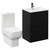Napoli Matt Black 600mm Vanity Unit and Toilet Suite including Tacoma Close Coupled Toilet and Floor Standing Vanity Unit with 2 Drawers and Gunmetal Grey Handles Left Hand View