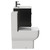 Napoli Matt Black 600mm Vanity Unit and Toilet Suite including Tacoma Close Coupled Toilet and Floor Standing Vanity Unit with 2 Drawers and Gunmetal Grey Handles View from Side