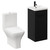 Napoli Matt Black 400mm Vanity Unit and Toilet Suite including Kingston Rimless Close Coupled Toilet and Floor Standing Vanity Unit with Single Door and Matt Black Handle Left Hand View