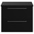 Napoli 390 Matt Black 600mm Wall Mounted Vanity Unit for Countertop Basins with 2 Drawers and Chrome Handles View from Front