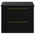 Napoli 390 Matt Black 600mm Wall Mounted Vanity Unit for Countertop Basins with 2 Drawers and Brushed Brass Handles View from Front