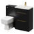 Napoli 390 Colore Matt Black 1100mm Vanity Unit Toilet Suite with 1 Tap Hole Glide Basin and 2 Drawers with Brushed Brass Handles Right Hand View