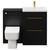 Napoli 390 Colore Matt Black 1100mm Vanity Unit Toilet Suite with 1 Tap Hole Glide Basin and 2 Drawers with Brushed Brass Handles View from Front