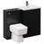Napoli 390 Colore Matt Black 1100mm Vanity Unit Toilet Suite with 1 Tap Hole Glide Basin and 2 Drawers with Gunmetal Grey Handles Left Hand View