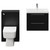 Napoli 390 Matt Black 1100mm Wall Mounted Vanity Unit Toilet Suite with 1 Tap Hole Glide Basin and 2 Drawers with Chrome Handles View from Front