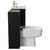 Napoli 390 Matt Black 1100mm Wall Mounted Vanity Unit Toilet Suite with 1 Tap Hole Glide Basin and 2 Drawers with Brushed Brass Handles View from Side