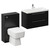 Napoli 390 Matt Black 1300mm Wall Mounted Vanity Unit Toilet Suite with 1 Tap Hole Glide Basin and 2 Drawers with Chrome Handles Left Hand View