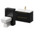 Napoli 390 Matt Black 1300mm Wall Mounted Vanity Unit Toilet Suite with 1 Tap Hole Glide Basin and 2 Drawers with Brushed Brass Handles Right Hand View