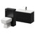 Napoli 390 Matt Black 1300mm Wall Mounted Vanity Unit Toilet Suite with 1 Tap Hole Glide Basin and 2 Drawers with Gunmetal Grey Handles Right Hand View