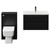 Napoli 390 Matt Black 1300mm Wall Mounted Vanity Unit Toilet Suite with 1 Tap Hole Glide Basin and 2 Drawers with Gunmetal Grey Handles View from Front