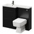 Napoli 390 Combination Matt Black 1100mm Vanity Unit Toilet Suite with Left Hand L Shaped 1 Tap Hole Basin and 2 Drawers with Gunmetal Grey Handles Right Hand View