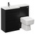 Napoli 390 Combination Matt Black 1100mm Vanity Unit Toilet Suite with Left Hand L Shaped 1 Tap Hole Basin and 2 Drawers with Gunmetal Grey Handles Left Hand View