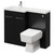 Napoli 390 Combination Matt Black 1100mm Vanity Unit Toilet Suite with Left Hand L Shaped 1 Tap Hole Basin and 2 Doors with Chrome Handles Right Hand View