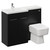 Napoli 390 Combination Matt Black 1100mm Vanity Unit Toilet Suite with Left Hand L Shaped 1 Tap Hole Basin and 2 Doors with Chrome Handles Left Hand View