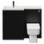 Napoli 390 Combination Matt Black 1100mm Vanity Unit Toilet Suite with Left Hand L Shaped 1 Tap Hole Basin and 2 Doors with Gunmetal Grey Handles View from Front