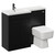 Napoli 390 Combination Matt Black 1100mm Vanity Unit Toilet Suite with Left Hand L Shaped 1 Tap Hole Basin and 2 Doors with Gunmetal Grey Handles Left Hand View