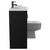 Napoli 390 Combination Matt Black 1100mm Vanity Unit Toilet Suite with Left Hand L Shaped 1 Tap Hole Basin and 2 Doors with Gunmetal Grey Handles View from Side