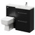 Napoli 390 Combination Matt Black 1100mm Vanity Unit Toilet Suite with Right Hand L Shaped 1 Tap Hole Basin and 2 Drawers with Chrome Handles Right Hand View