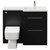 Napoli 390 Combination Matt Black 1100mm Vanity Unit Toilet Suite with Right Hand L Shaped 1 Tap Hole Basin and 2 Drawers with Chrome Handles View from Front