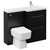 Napoli 390 Combination Matt Black 1100mm Vanity Unit Toilet Suite with Right Hand L Shaped 1 Tap Hole Basin and 2 Drawers with Chrome Handles Left Hand View