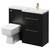 Napoli 390 Combination Matt Black 1100mm Vanity Unit Toilet Suite with Right Hand L Shaped 1 Tap Hole Basin and 2 Drawers with Brushed Brass Handles Right Hand View