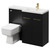 Napoli 390 Combination Matt Black 1100mm Vanity Unit Toilet Suite with Right Hand L Shaped 1 Tap Hole Basin and 2 Doors with Brushed Brass Handles Right Hand View