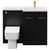 Napoli 390 Combination Matt Black 1100mm Vanity Unit Toilet Suite with Right Hand L Shaped 1 Tap Hole Basin and 2 Doors with Brushed Brass Handles View from Front