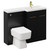 Napoli 390 Combination Matt Black 1100mm Vanity Unit Toilet Suite with Right Hand L Shaped 1 Tap Hole Basin and 2 Doors with Brushed Brass Handles Left Hand View