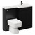 Napoli 390 Combination Matt Black 1100mm Vanity Unit Toilet Suite with Right Hand L Shaped 1 Tap Hole Basin and 2 Doors with Gunmetal Grey Handles Left Hand View