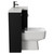 Napoli 390 Combination Matt Black 1100mm Vanity Unit Toilet Suite with Right Hand L Shaped 1 Tap Hole Basin and 2 Doors with Gunmetal Grey Handles View from Side