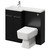 Napoli Combination Matt Black 1000mm Vanity Unit Toilet Suite with Left Hand L Shaped 1 Tap Hole Basin and 2 Doors with Chrome Handles Right Hand View