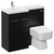 Napoli Combination Matt Black 1000mm Vanity Unit Toilet Suite with Left Hand L Shaped 1 Tap Hole Basin and 2 Doors with Chrome Handles Left Hand View