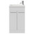 Napoli Gloss White 500mm Slimline Floor Standing 2 Door Vanity Unit with Basin and Chrome Handles View from Front