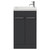 Napoli Gloss Grey 500mm Slimline Floor Standing 2 Door Vanity Unit with Basin and Chrome Handles View from Front
