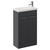 Napoli Gloss Grey 500mm Slimline Floor Standing 2 Door Vanity Unit with Basin and Chrome Handles Left Hand View