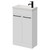 Napoli Gloss White 500mm Slimline Floor Standing 2 Door Vanity Unit with Basin and Matt Black Handles Right Hand View