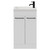 Napoli Gloss White 500mm Slimline Floor Standing 2 Door Vanity Unit with Basin and Matt Black Handles View from Front