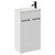 Napoli Gloss White 500mm Slimline Floor Standing 2 Door Vanity Unit with Basin and Matt Black Handles Left Hand View